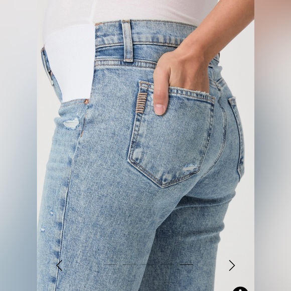 PAIGE Noella Maternity Straight Leg Jean - Liza Medium/Light Wash - Size 24 - Picture 5 of 15